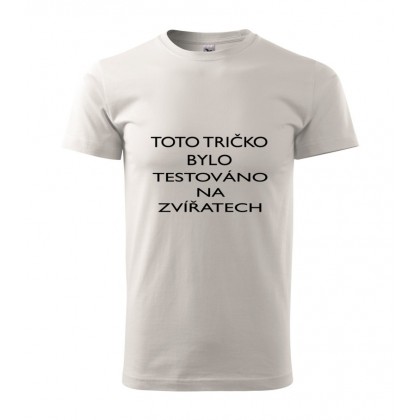 Tričko testováno na zvířatech