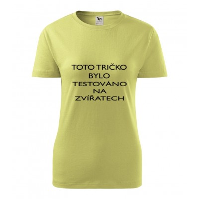 Tričko testováno na zvířatech