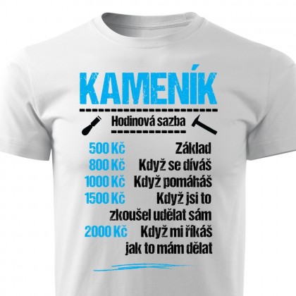 Tričko kameník - sazba
