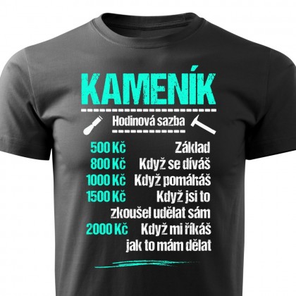 Tričko kameník - sazba