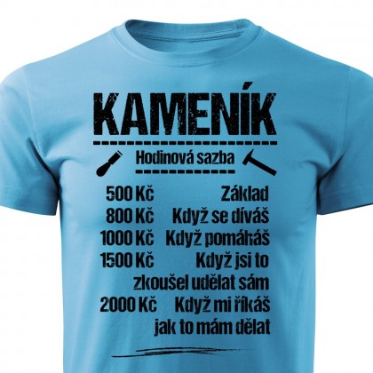 Tričko kameník - sazba