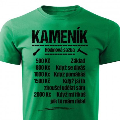 Tričko kameník - sazba