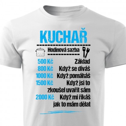 Tričko Kuchař - sazba