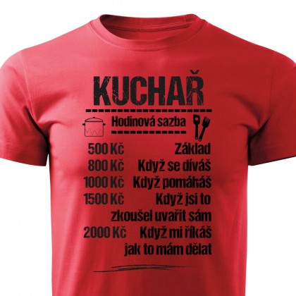 Tričko Kuchař - sazba