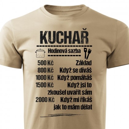 Tričko Kuchař - sazba