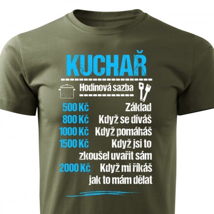 Tričko Kuchař - sazba