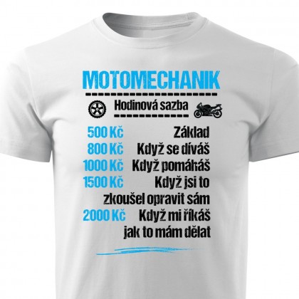 Tričko Motomechanik - sazba