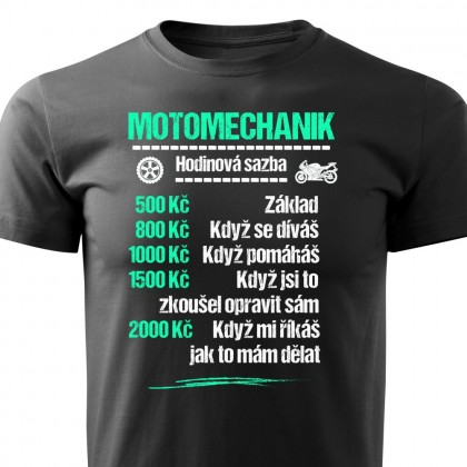 Tričko Motomechanik - sazba