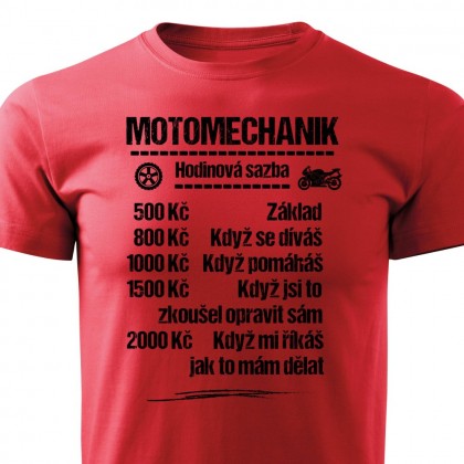 Tričko Motomechanik - sazba