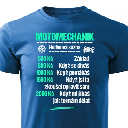Tričko Motomechanik - sazba