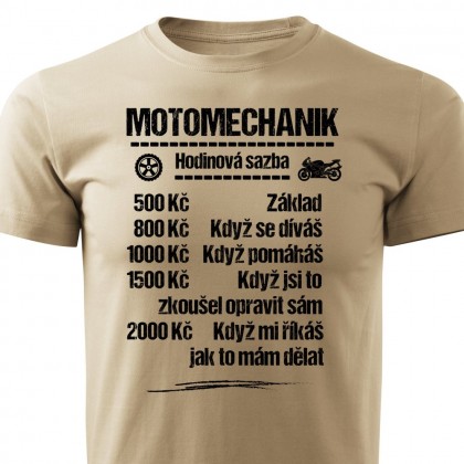 Tričko Motomechanik - sazba