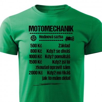 Tričko Motomechanik - sazba
