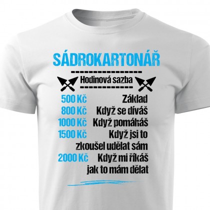 Tričko Sádrokartonář - sazba