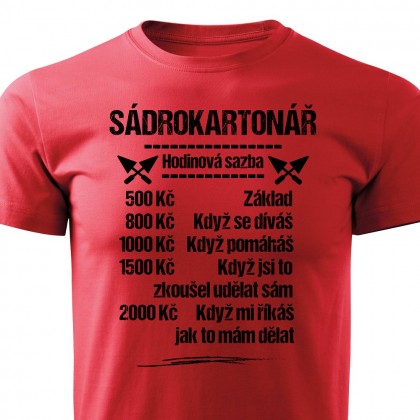 Tričko Sádrokartonář - sazba