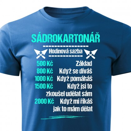 Tričko Sádrokartonář - sazba