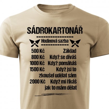 Tričko Sádrokartonář - sazba