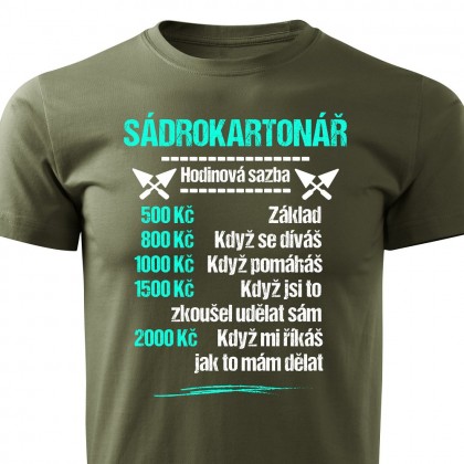 Tričko Sádrokartonář - sazba