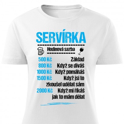 Tričko Servírka - sazba