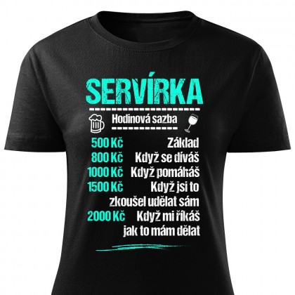 Tričko Servírka - sazba