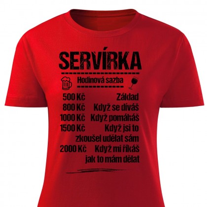 Tričko Servírka - sazba