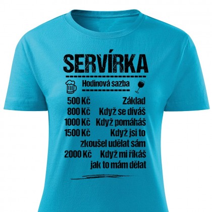 Tričko Servírka - sazba