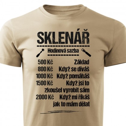 Tričko Sklenář - sazba