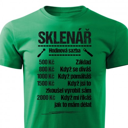 Tričko Sklenář - sazba