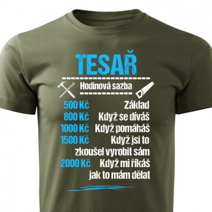 Tričko Tesař - sazba